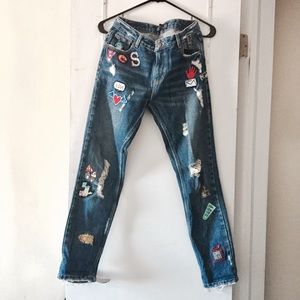 Zara Patch Boyfriend Jeans